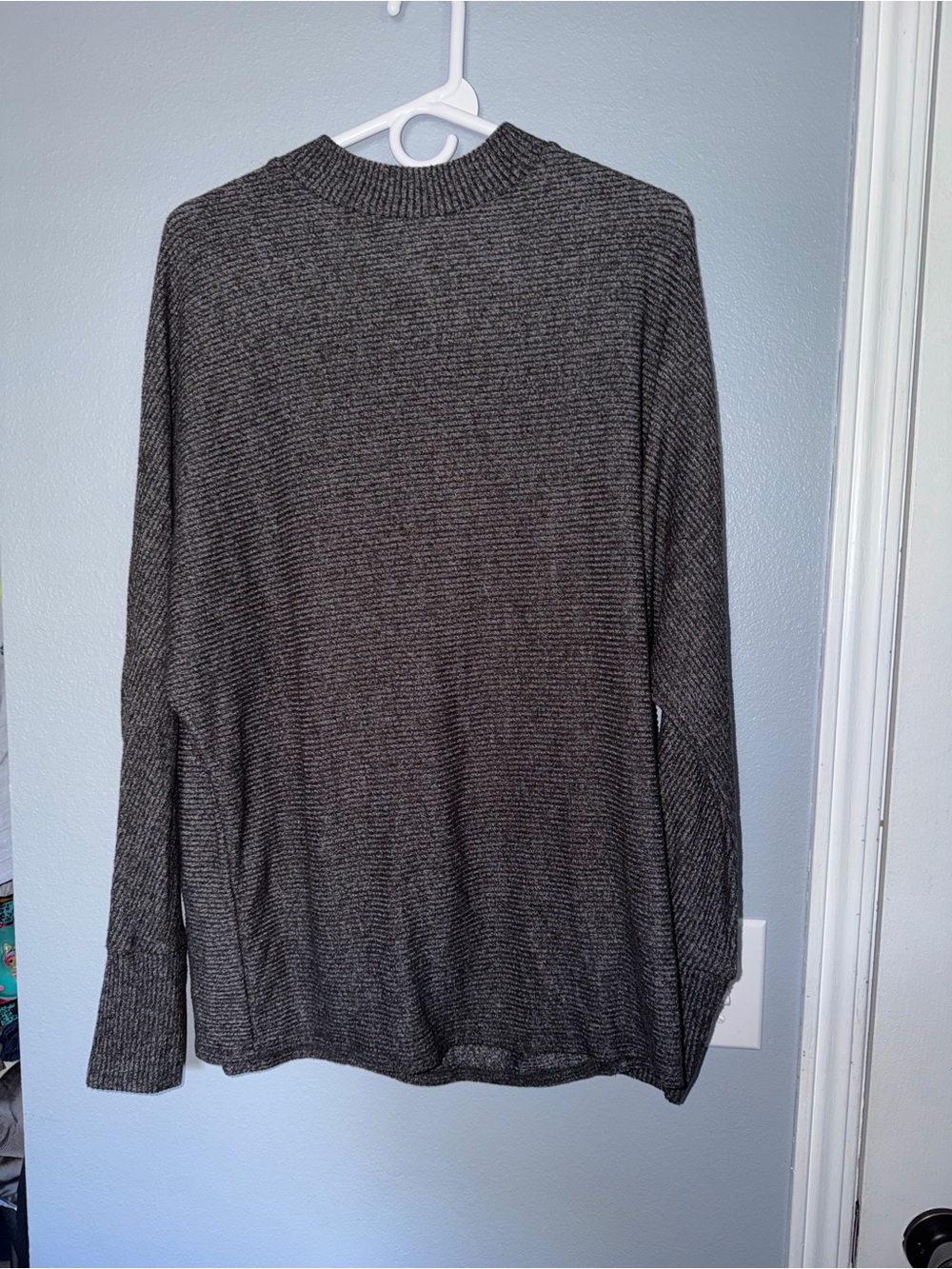 Matty M Ribbed Long-Sleeve Knit Top - Charcoal